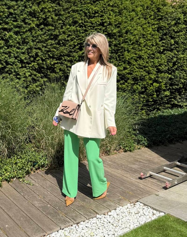 Oversized blazer met sluiting aan de zijkant ecru