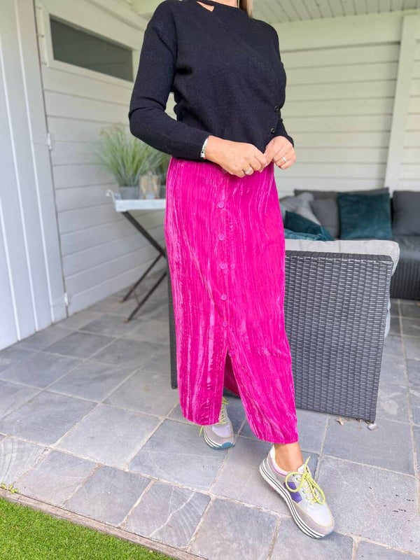 Rok velours fuchsia
