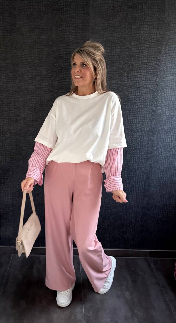 Witte t-shirt met hemdjesmouwen Gee