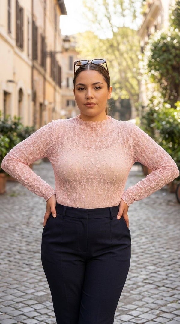 kanten top pink XL -