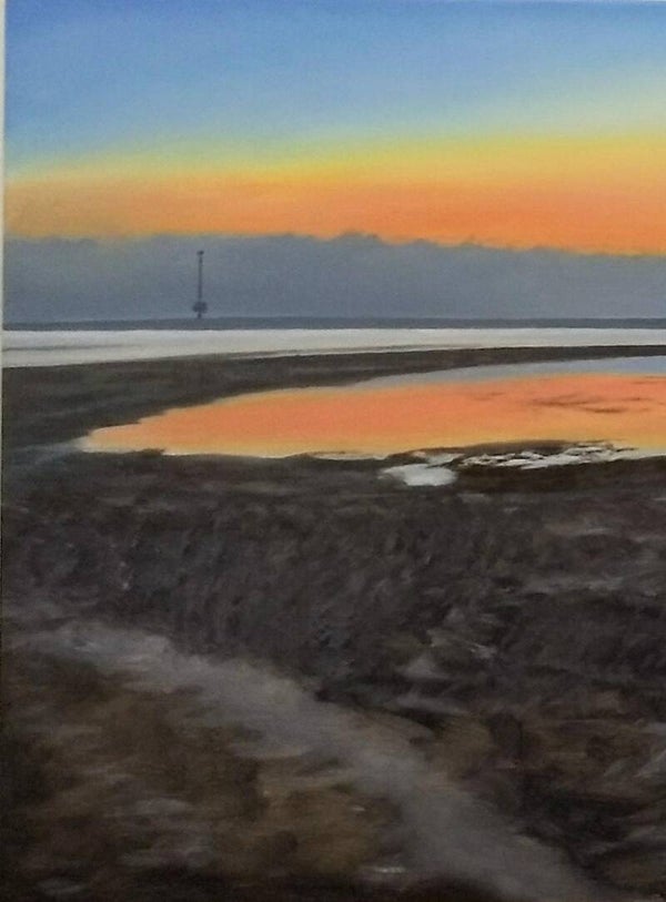 Geer Huybers - Zandmotor in avondlicht