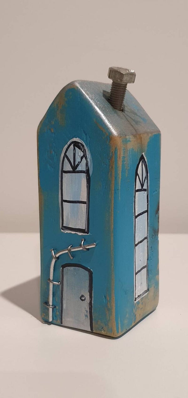 Wooden Houses - Teal Silver Leaf L (2)