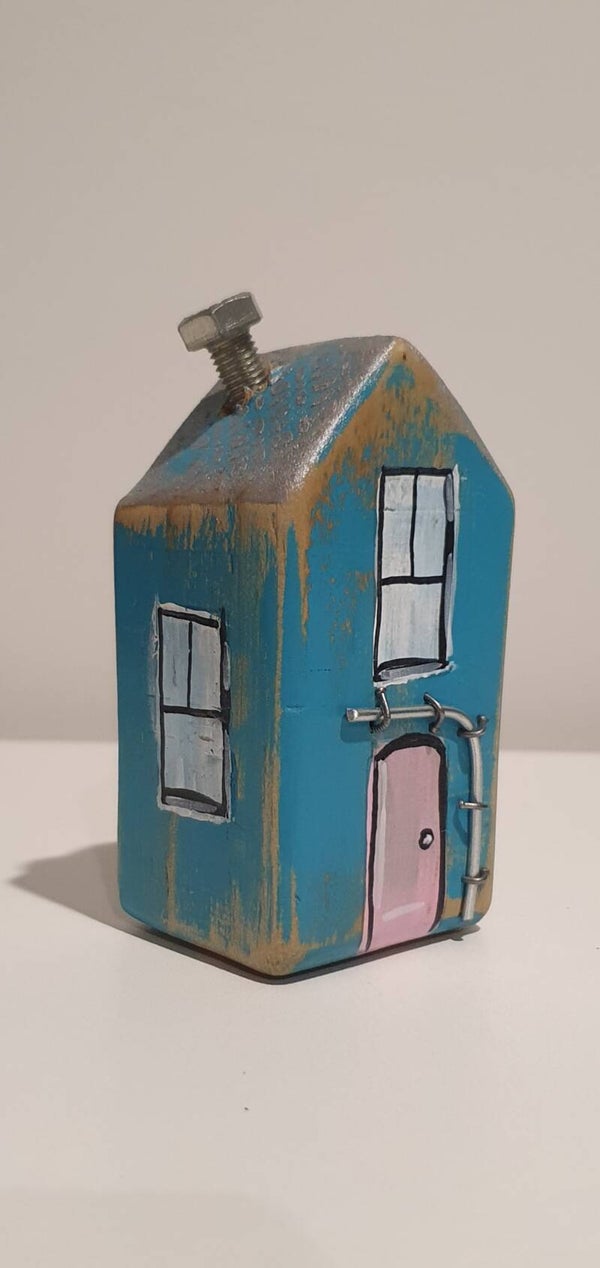 Wooden Houses - Teal Silver Leaf M (1)