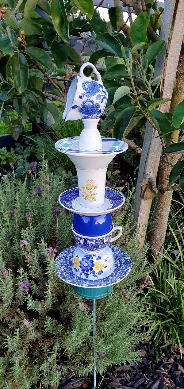 Garden Bird Feeders / Totems - Blue Jug
