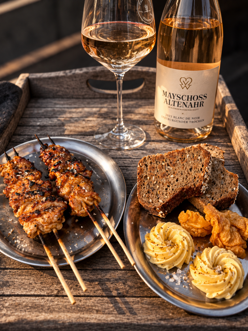 Snacks und Wein