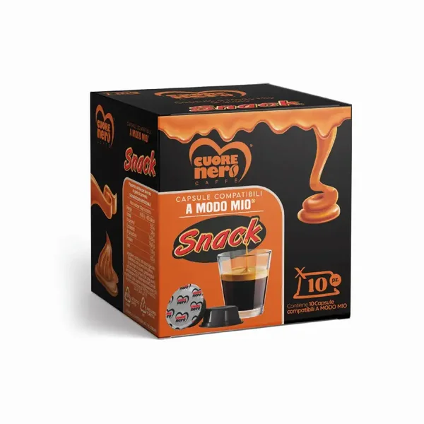 Cuore Nero Capsule Aromatizzate compatibili A MODO MIO Snack gusto Caramello 10pz