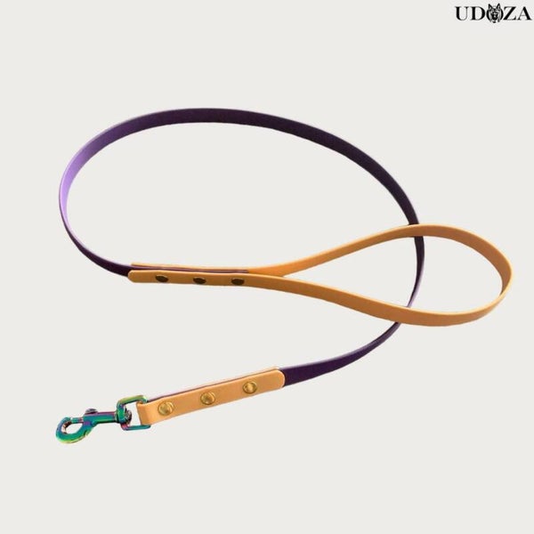 Biothane leiband paars/licht goud - 16 mm
