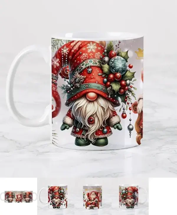 Mug de Noël Père Noel en Céramique blanc