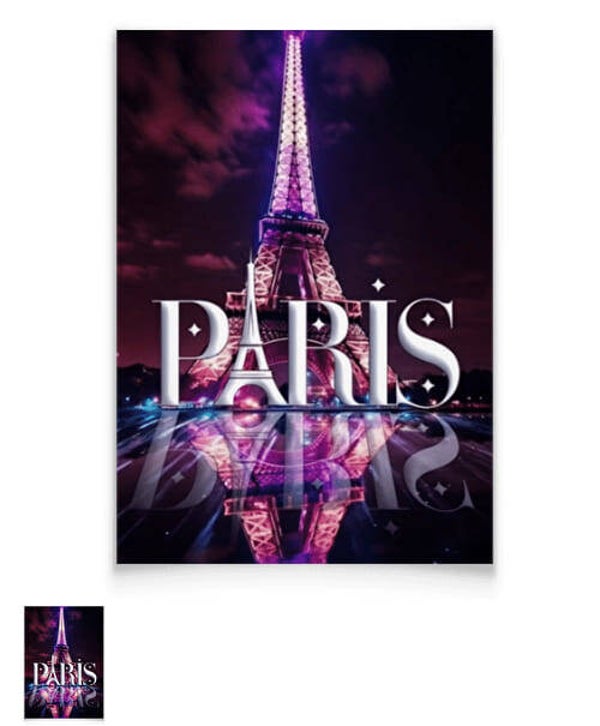 Poster Personnalisé Tour Eiffel Nuit