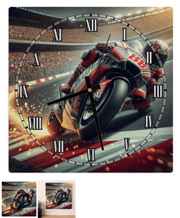 Horloge Personnalisée Moto de Course