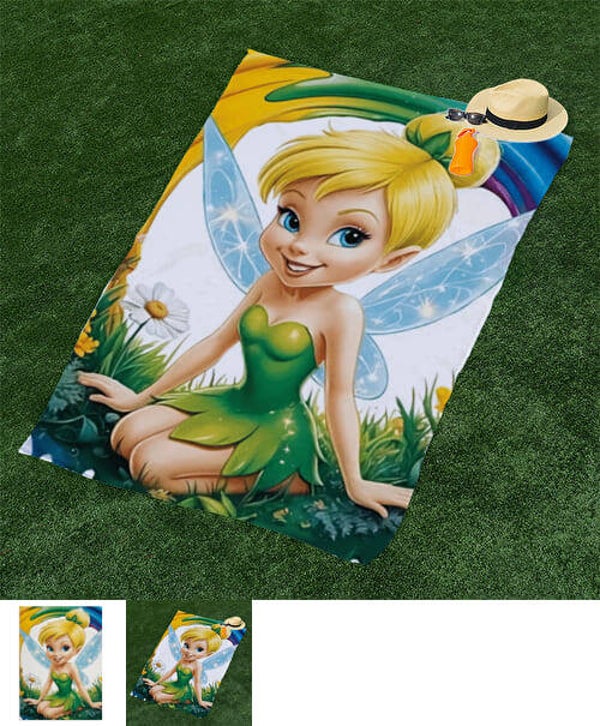 DISNEY serviette drap de bain plage LA FEE CLOCHETTE fairies 140 x 200 cm