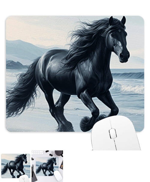 Tapis de Souris Personnalisé cheval noir