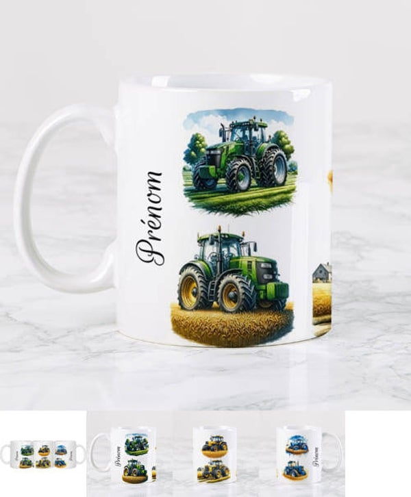 Mug personnalisé tracteur - Cadeau papa agriculteur - Fête des pères
