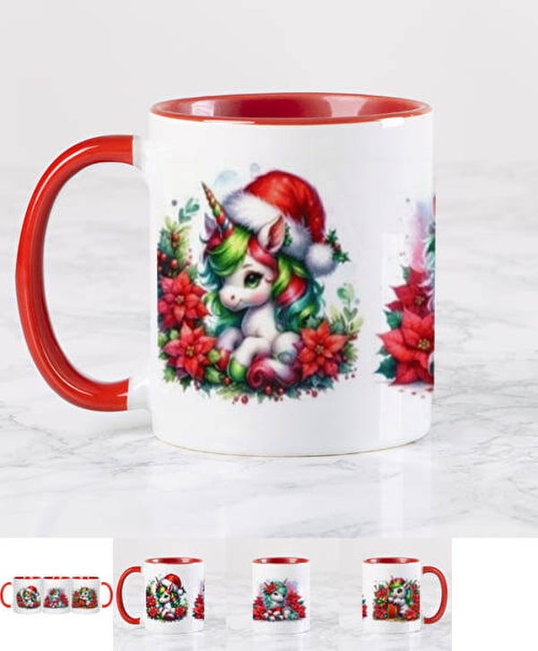 Mug Noël licorne enfant ou grand Lolycorn décoration neige Tasse céramique Haute Qualité Idée Cadeau Originale sous le sapin garçon fille