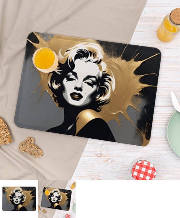 Marilyn Monroe Plateau à petit-déjeuner rectangulaire 50 x 36 cm