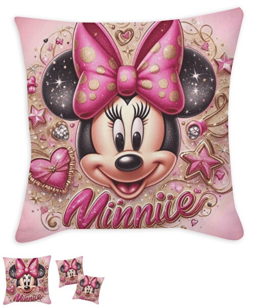 Coussin Minnie Mouse Disney tissu rose / 35x35 cm / 45x45 cm / 55x55 cm