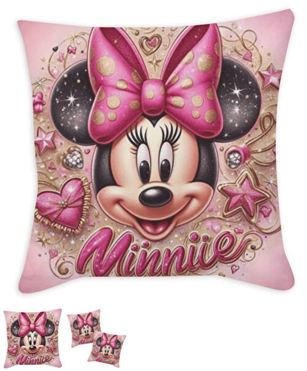 Coussin Minnie Mouse Disney tissu rose / 35x35 cm / 45x45 cm / 55x55 cm