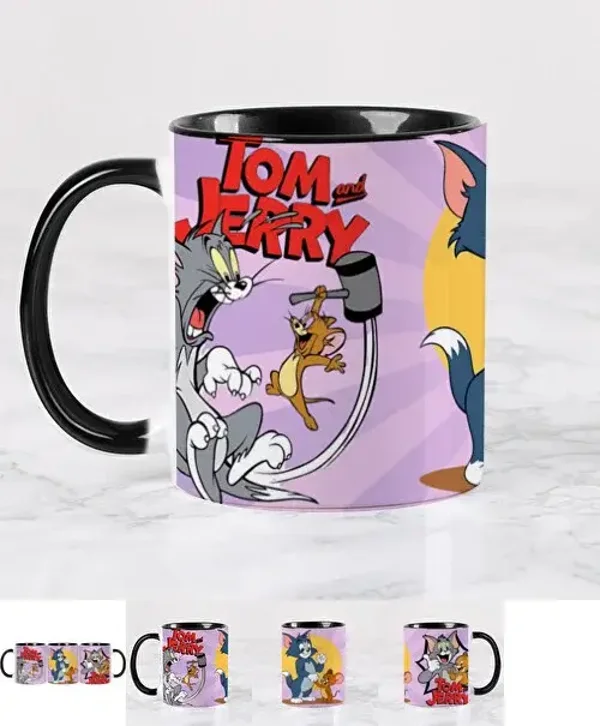 Tasse à café WB Warner Bros Tom & Jerry - Tasse en céramique de 330 ml avec des personnages de dessins animés emblématiques, réutilisable, idéale pour le bureau, la maison, les fêtes, les voyages, cadeau parfait pour les fans