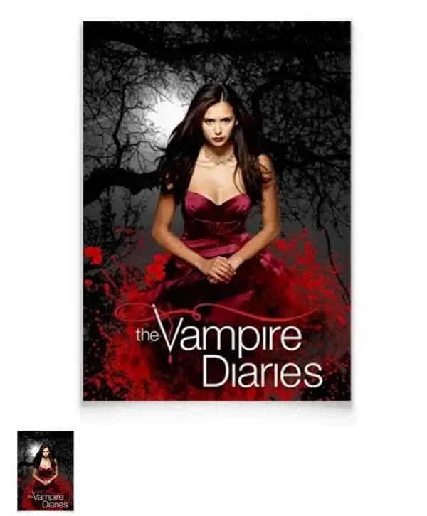 The Vampire Diaries Poster mural rétro de style classique