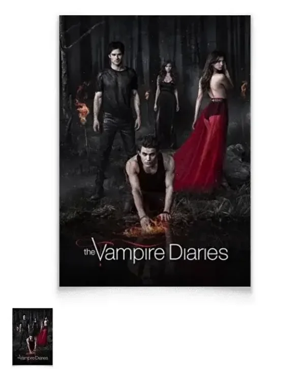 Affiche brillante de la série télévisée The Vampire Diaries - taille A3