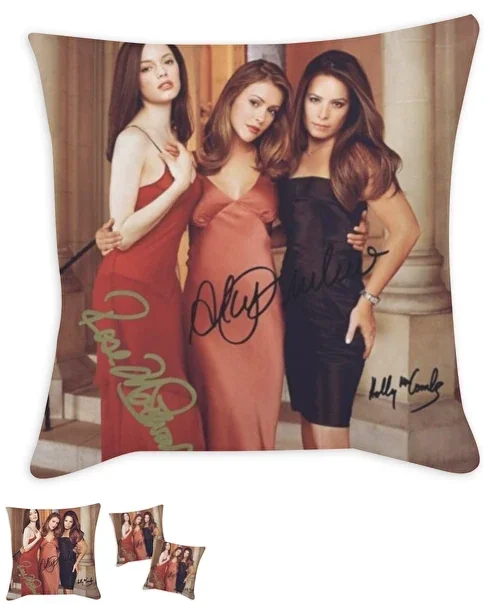 Coussins inspirées de la série télévisée Charmed - Personnages officiels - Housses de coussin avec fermeture éclair - pour salon, chambre à coucher, Halloween, Noël, cadeaux de Saint-Valentin - Décorations pour fans de Charmed