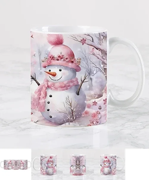 Tasse à café de Noël en forme de bonhomme de neige céramique multicolore