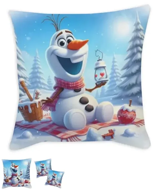 Coussin décoratif Olaf REINE DES NEIGES tissu bleu / 35x35 cm / 45x45 cm / 55x55 cm