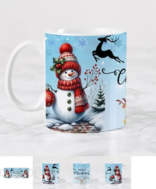 Mug de Noël personnalisé avec bonhomme de neige