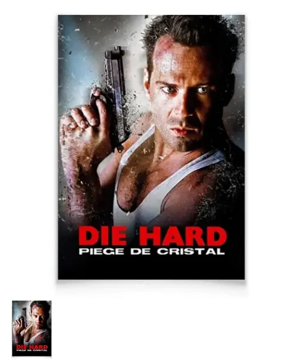 PIÈGE DE CRISTAL, BRUCE WILLIS, affiche cinéma 29,7 cm x 42 cm
