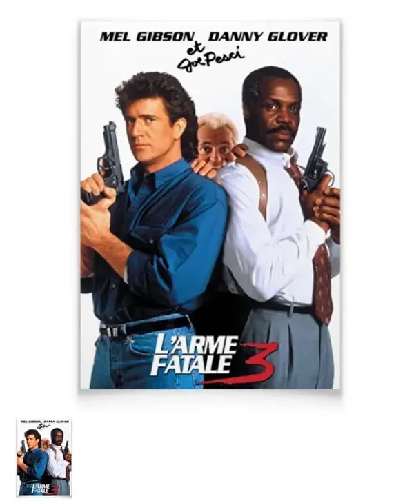 Affiche cinéma 29,7 cm x 42 cm L'ARME FATALE 3 Danny Glover  Mel Gibson