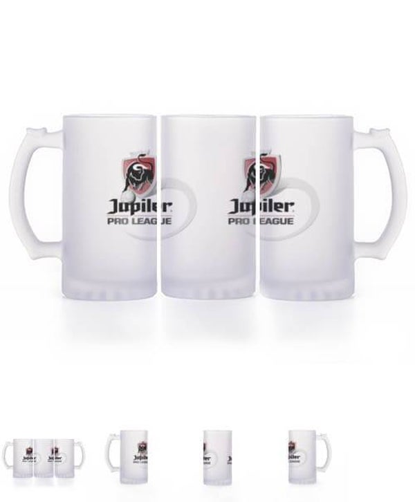 Belgian Beer Glasses JUPILER Original Chope de bière en verre opaque 8 cm x 15 x 8ø cm