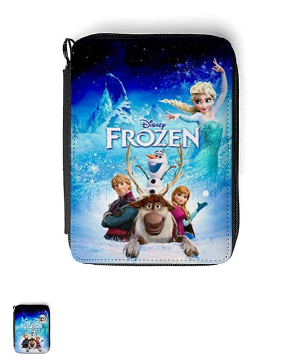 Trousse scolaire pour enfant La Reine des Neiges - Couleur noire - Fermeture éclair - Avec accessoires - Produit original