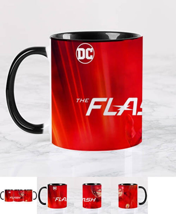 Tasse en céramique The Flash Barry Allen Grant Gustin avec intérieur et anse noirs