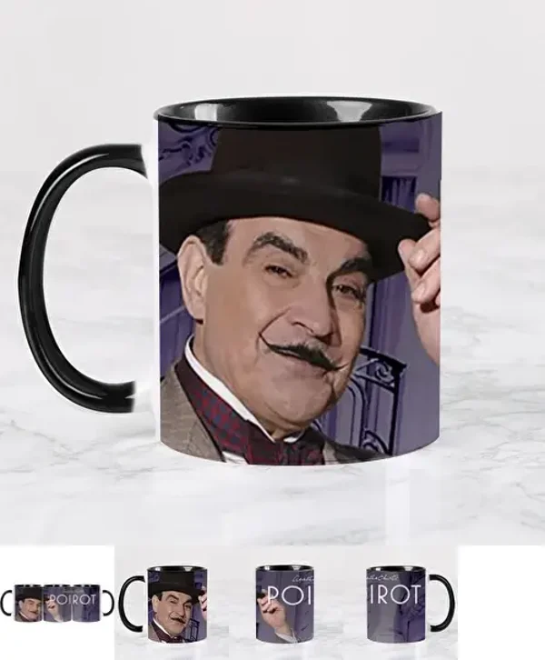 Tasse à café Poirot David Suchet céramique noir