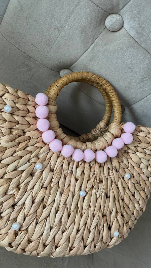 Pom Pom and Pearl beach bag