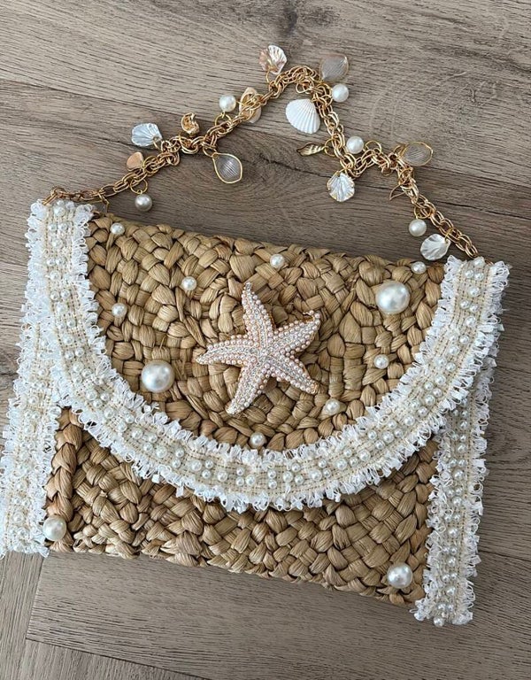 Lana pouch gold with handle