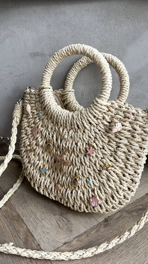 Mini beach bag beige