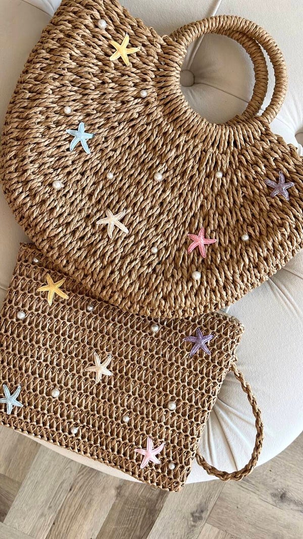 Beach bag & clutch combo