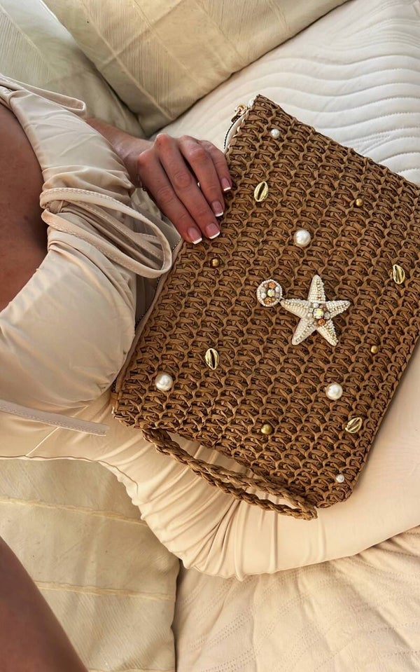 Gold Bohemian clutch