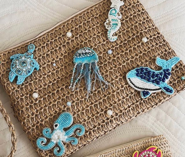 Ocean blue clutch