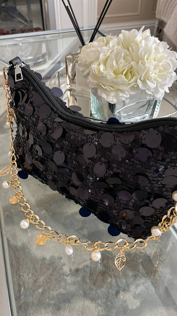 Black Sequin shoulder bag