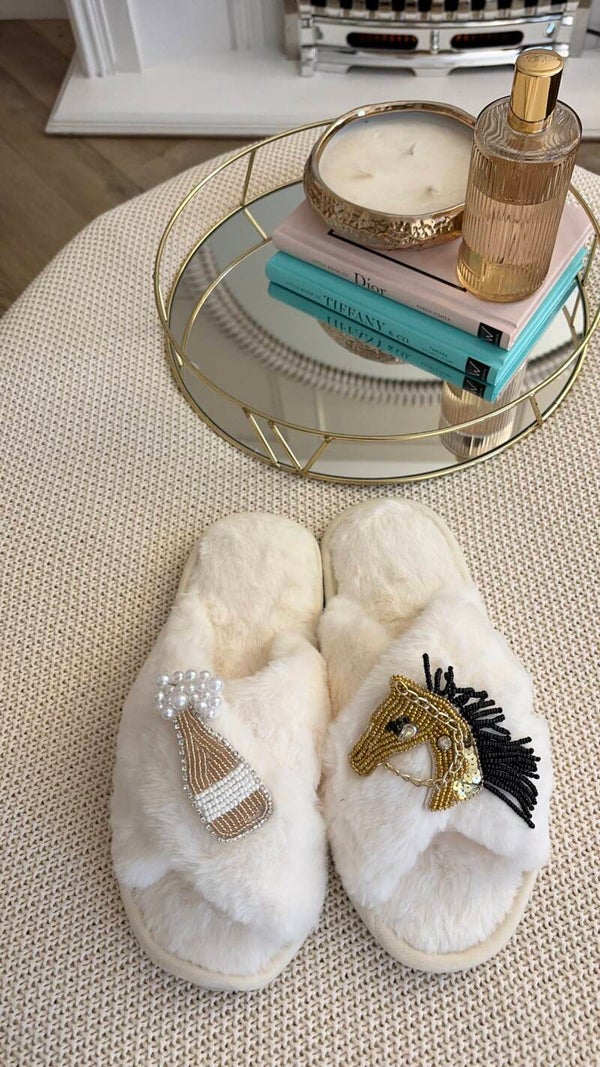 Champagne & Stables slippers
