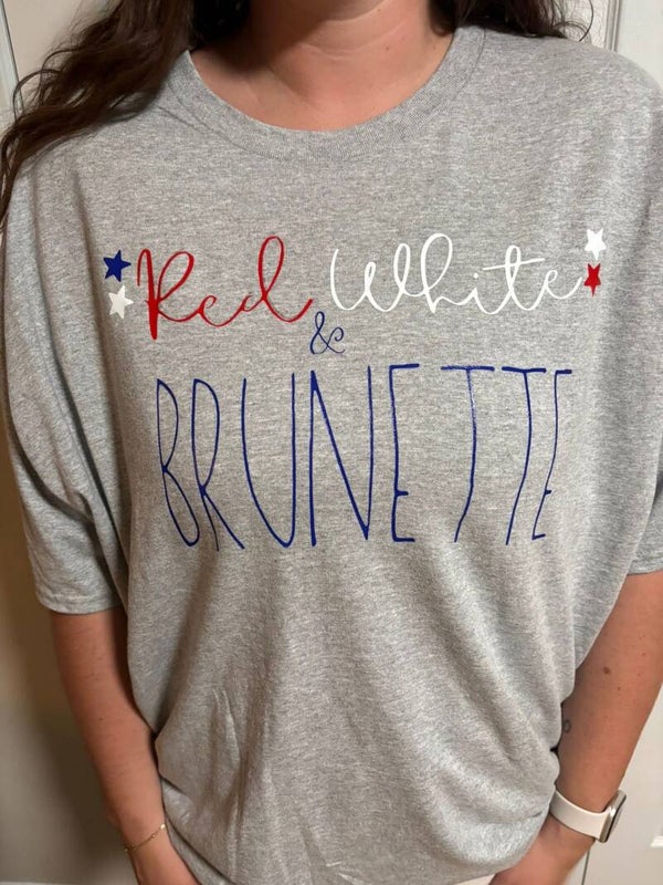 Red, White & Brunette Tee