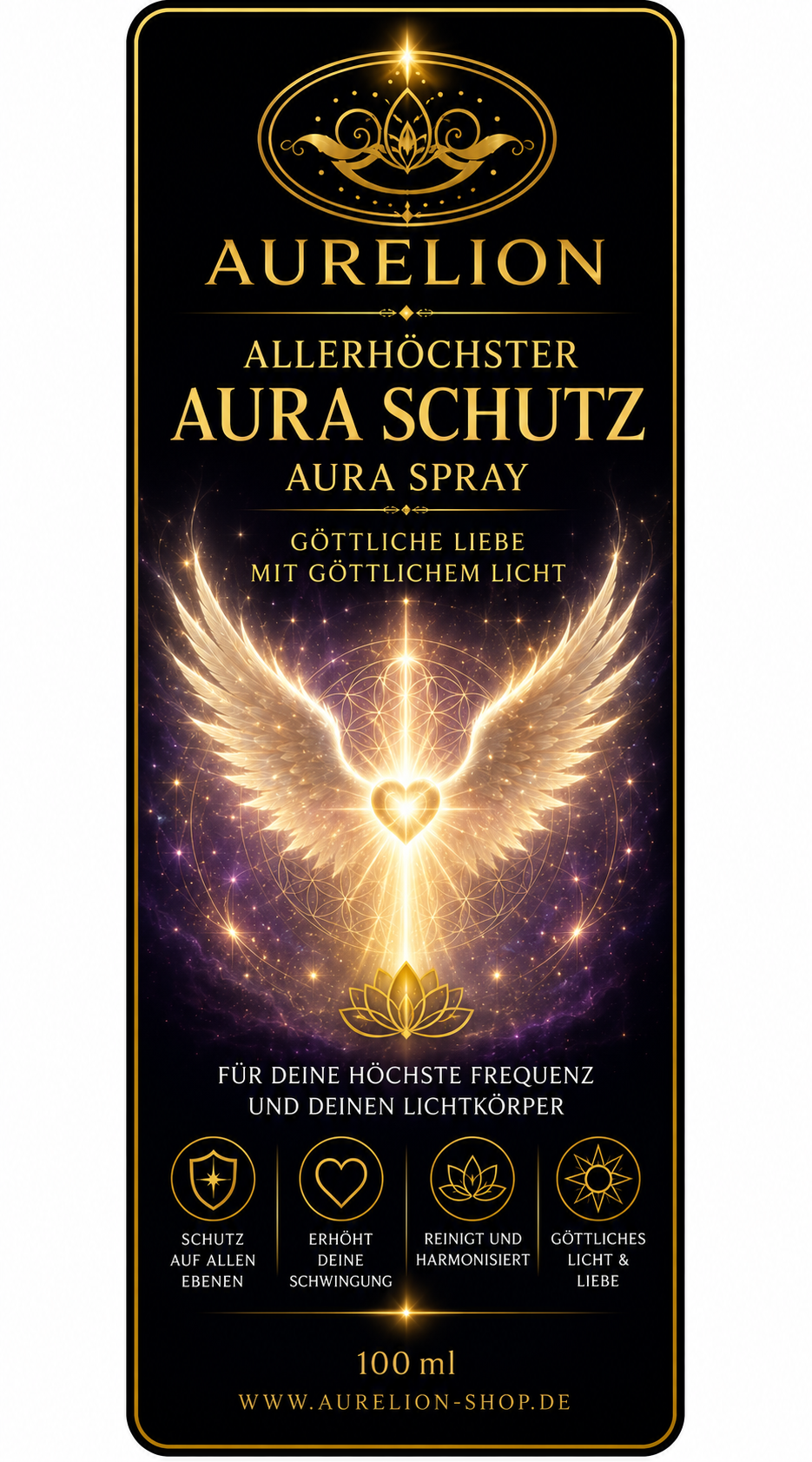 AURELION – Allerhöchster Aura Schutz  Aura Spray – Göttliches Licht mit göttlicher Liebe