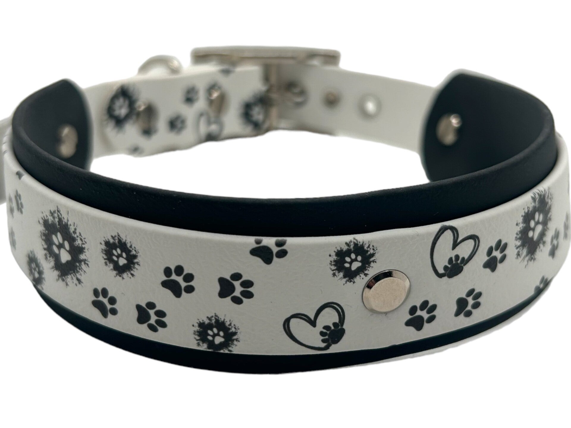 BIOTHANE® Halsband 38mm PFÖTCHEN 41-49cm HU
