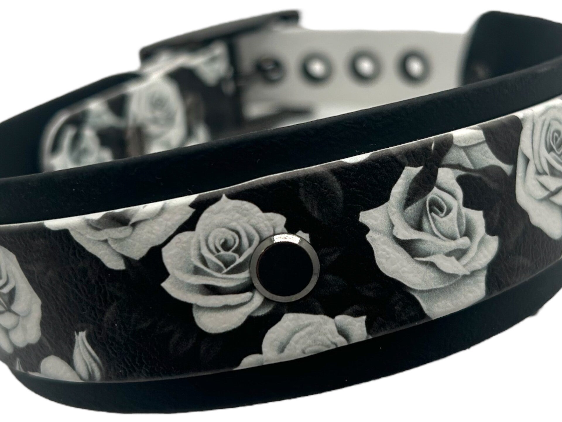 BIOTHANE® Halsband Black Roses HU 38-46cm