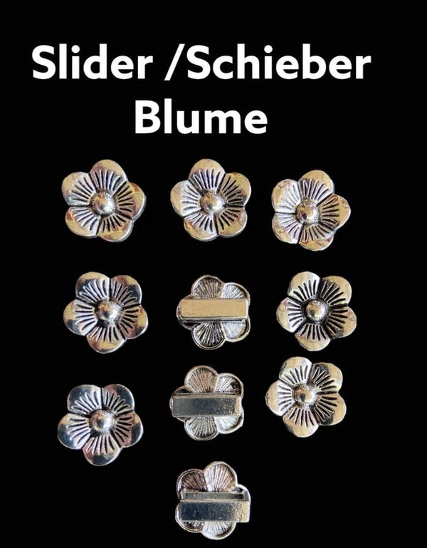 DIY Blumen Slider Perlen Antiksilber