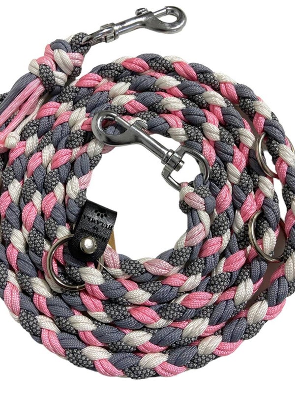 Hundeleine Rosa Grau
