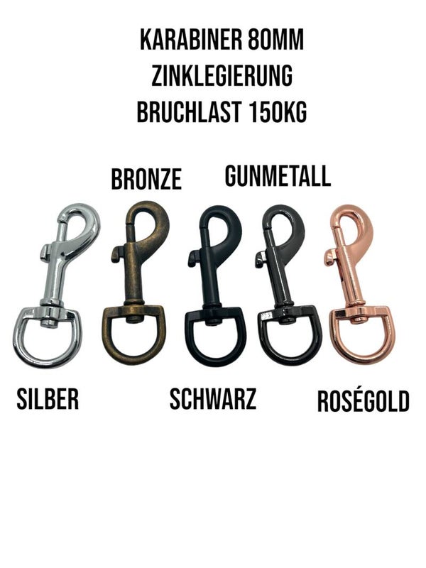 Bolzenkarabiner mit rundem Wirbel 80mm/20mm
