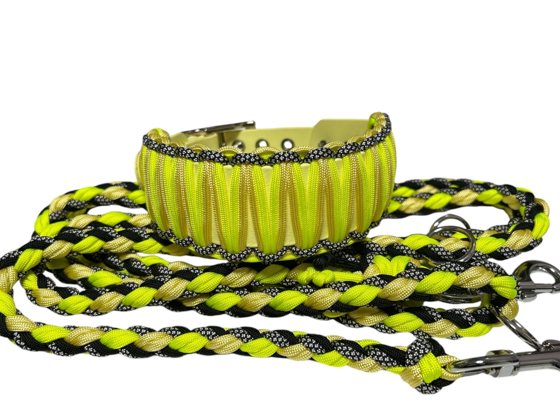 Komplettset  Paracordleine und Biothane Halsband HU 35-44cm